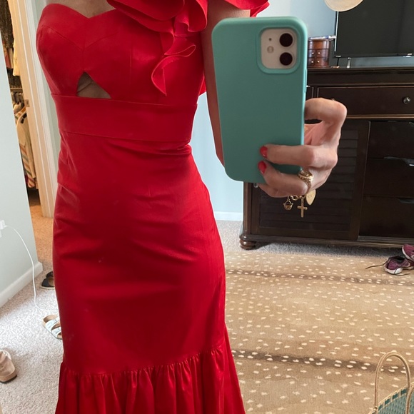 Rebecca Taylor ruffled cotton cutout peplum dress - Picture 8 of 8